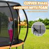 Kiivakii 12FT Trampoline, Outdoor Trampolines for Kids and Adults, Recreational Big Trampoline with Basketball Hoop, Round Trampolines with Sprinkler for Backyard, ASTM Certified, Orange view 3
