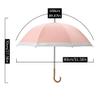 JUSAZXWW 21Inch Auto Open Umbrella Classic Wooden J Stick Handle Umbrella Windproof Umbrella Golf Rain Umbrellas for Men Women view 3