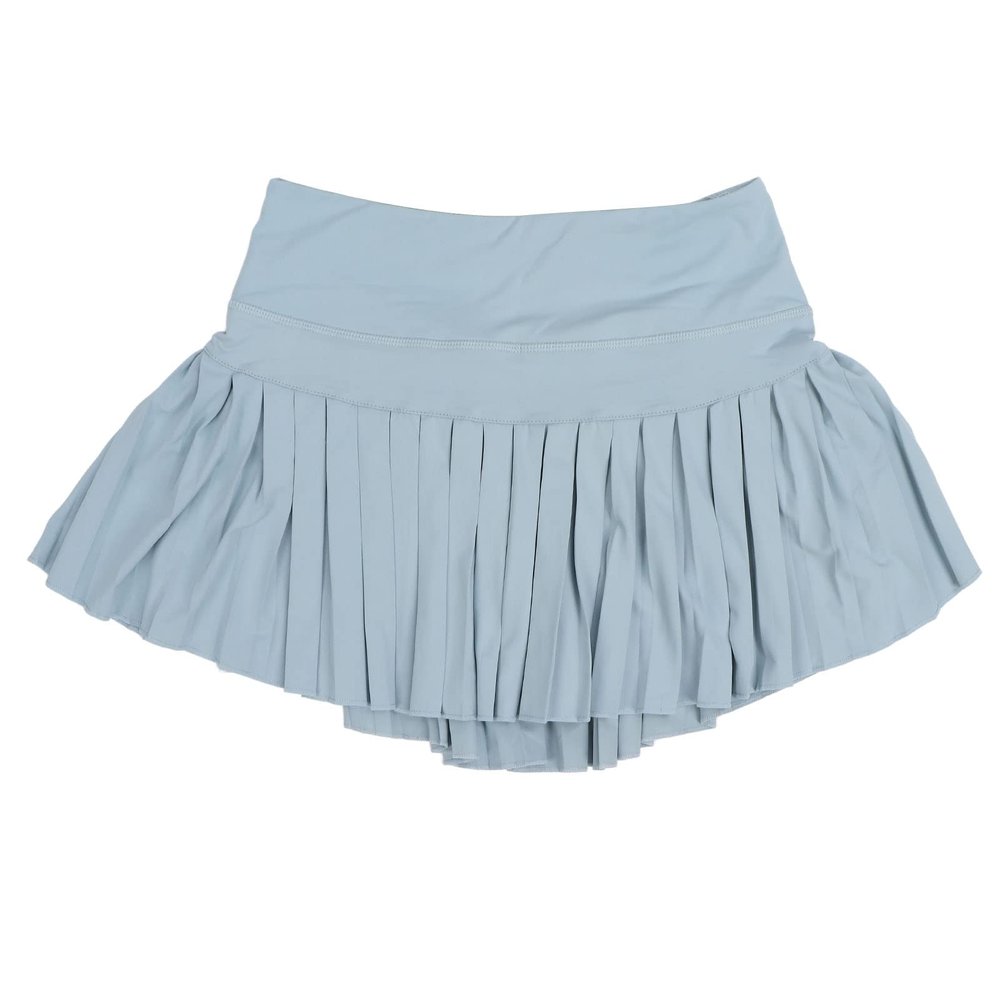 LIZEALUCKY Pleated Skirt Breathable Stretchy Fashionable Sports Shorts Skirt with Pockets for Girls Women (M)