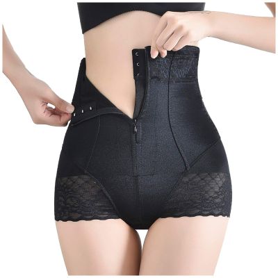 NineFit Basics Women's Slimming Body Shaper Panties Comfortable Lace Underwear Tummy Control Panties High Waisted Corset Shapewear, Large, A02_black