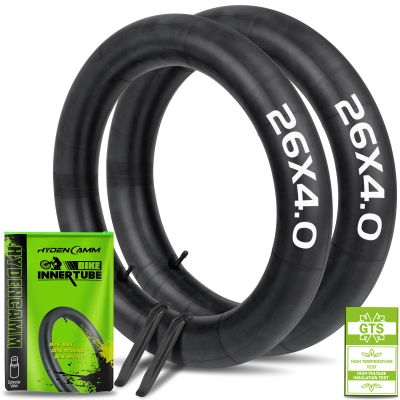 2 Pack 26x4.0 Fat Bike Tube, 26x3.5/4.0 E-Bike Fat Bicycle Inner Tube AV Schrader Valve with 2 Tire Levers, 26 x 4.0 Fat Tire Bike Inner Tubes for Ebike Electric Bicycle Road Mountain