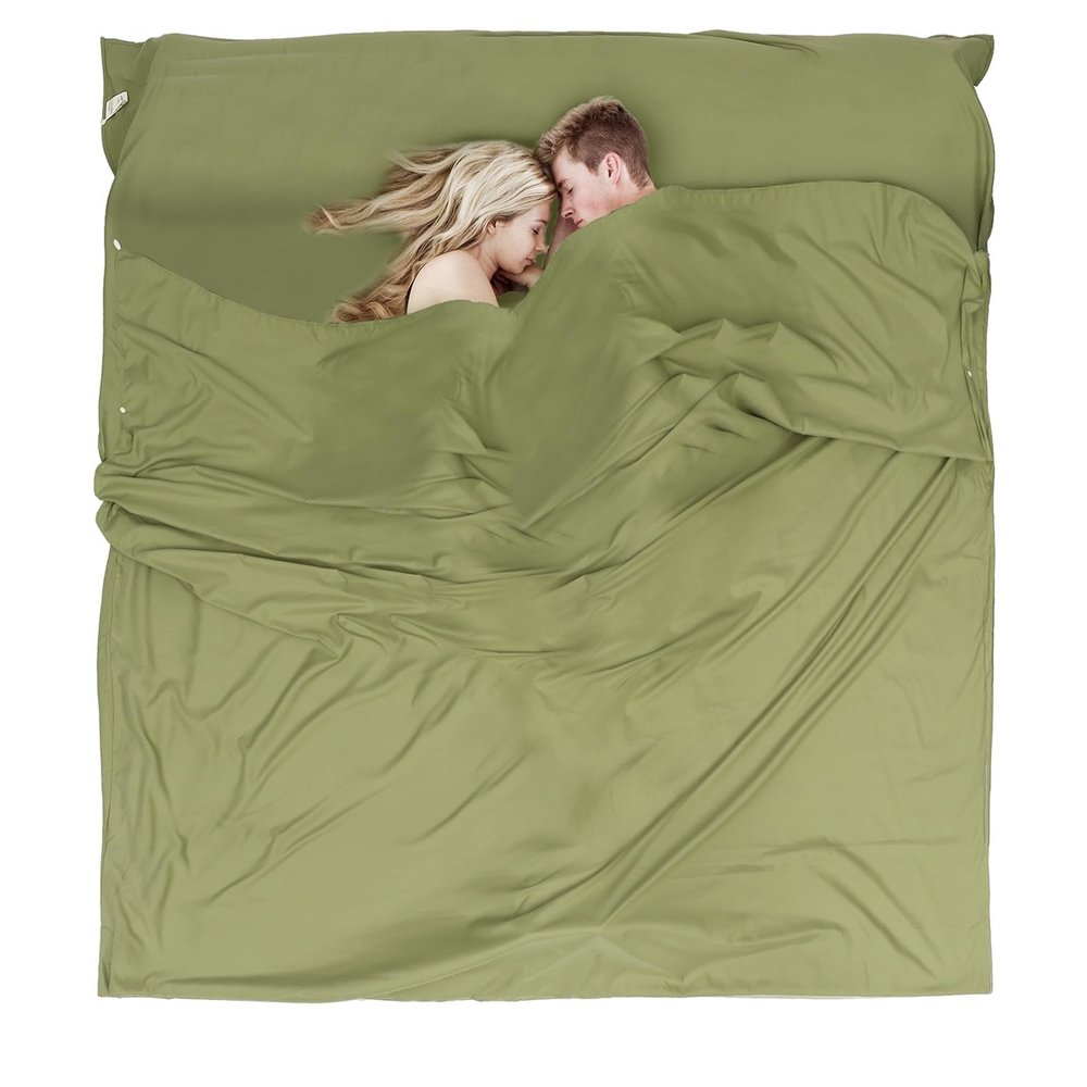 JAICOM Sleeping Bag Liner - Travel Sheet & Adult Sleep Sack, Lightweight Double Travel Sheet Camping Sheets for Backpacking, Hotels & Hostels, Outdoor