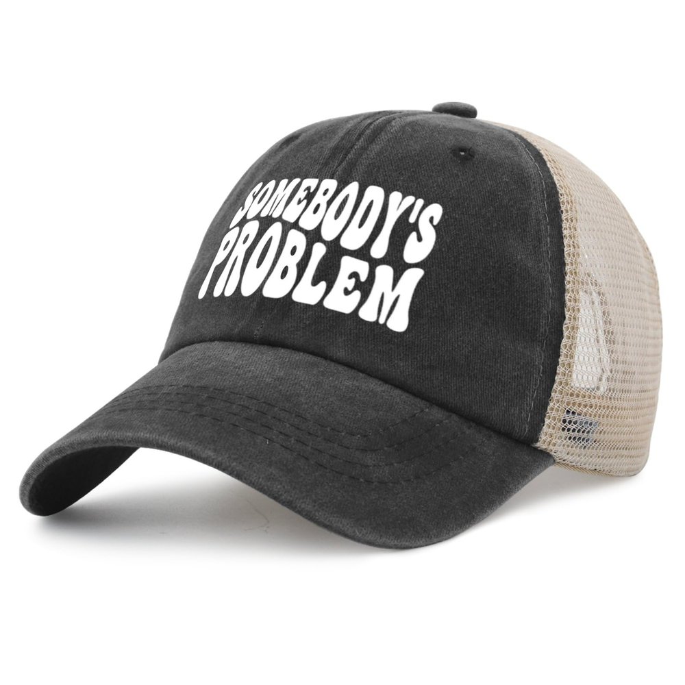 NineFit Basics Somebody Problem Hat for Mens with Design Hats for Mens AllBlack Cycling Cap Retro Unique Gifts for Librarian