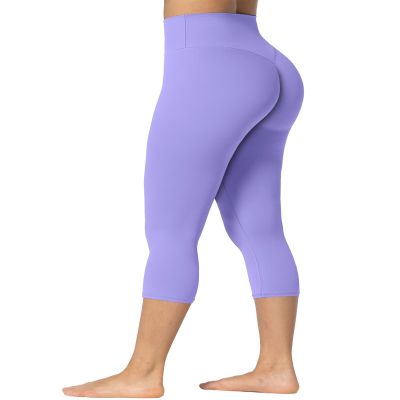 Sunzel Sunzfly Invisible Butt Scrunch Workout Leggings for Women, Butt Lifting High Waisted Gym Yoga Pants with Tummy Control 21" Periwinkle Large