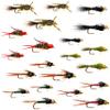 24 Prince / Beadhead Gold Ribbed Hare's Ear / Rubber legged hare's ear / Copper John Fly Fishing Flies Kit Fly Assortment Trout Bass Fishing with Dry/Wet Flies, Nymphs, Streamers, Popper view 1