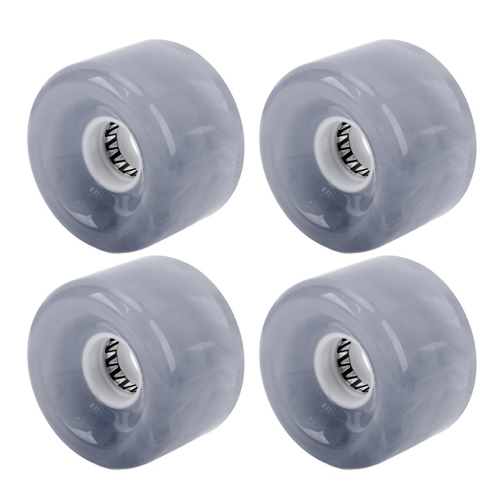 SPYMINNPOO 52mm x 32mm 78A PU Skateboard Wheels Set with Professional Bearings Easy Installation for Longboards and Cruisers, for Downhill Skating (Gray)