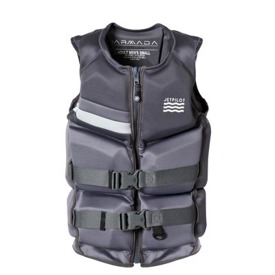 Jetpilot Mens Armada Neoprene Coast Guard Approved Life Vest PFD-DRK/Gry-XL