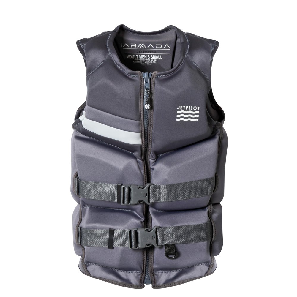 Jetpilot Mens Armada Neoprene Coast Guard Approved Life Vest PFD-DRK/Gry-XL