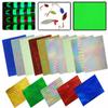 5 Pcs Fishing Lure Sticker Fish Scales Type Holographic Adhesive Tackle Fishing Green-7.9 x 3.9inch (L X W)-5 Pcs view 1