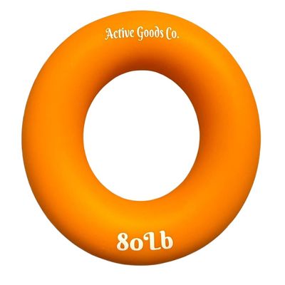 ActiveGoodsCo Hand & Forearm Exerciser - Single ring or Set, Resistance 10-120Lb, Diameter 2.5-3,5in. Visit to see more options (Single 80Lb-3.5in Orange)