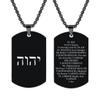 HOMLIFPER Yhvh Yhwh Jehovah Names of God Pendant - Tetragrammaton Symbol Blessed Prayers Necklace - Hebrew Yahweh Amulets Religious Jewelry for Men Women (Black) view 1