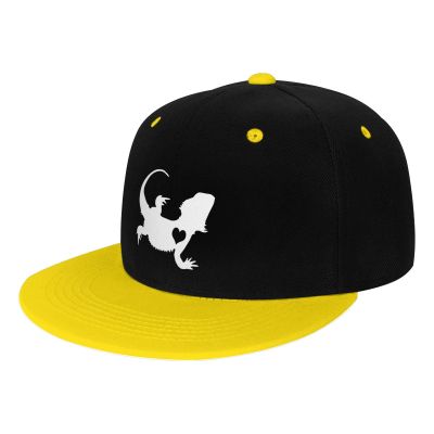 Bearded Dragon Snapback Hat Child Fashion Hip Hop Style Contrast Color Snapback Hat Yellow