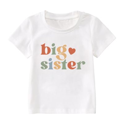Big Sister Shirt for Girls: Girls Big Sister Shirt Promoted to Big Sister Tshirt Big Sis Announcement Outfit Top 2t 3t 4t White