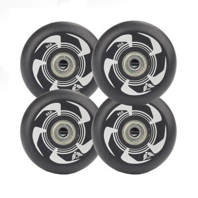 GXBHSP 4-Pack Inline Roller Skate Wheels 72mm 76mm 80mm 90A Durable Outdoor Inline Skate Wheels Replacement for Smooth Street Skating (Black White,72mm)