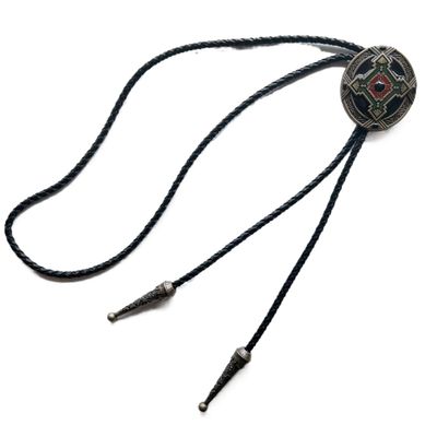 ARTICAL HEART Antique Bronze Celtic Cross Knot Western Cowboy Cowgirl Bolo Tie