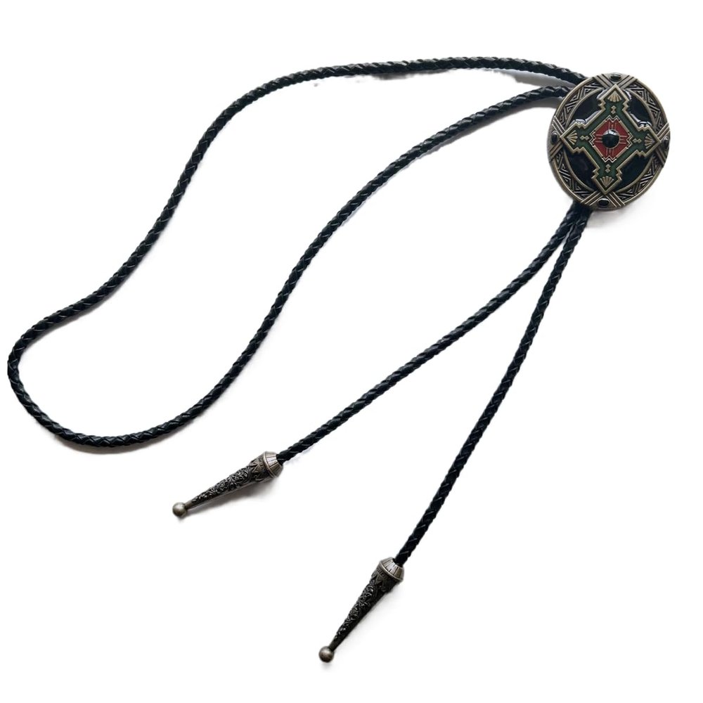 ARTICAL HEART Antique Bronze Celtic Cross Knot Western Cowboy Cowgirl Bolo Tie