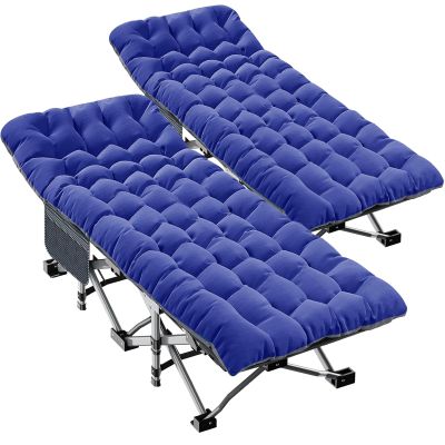 LILYPELLE 2 Pack Folding Camping Cot W/Mattress, 78" L x 32" W x 18" H Cot Bed, Heavy Duty Wide Camping Cot XXL for Adults, Portable Sleeping Cot Bed for Travel Camping/Office, Home Nap
