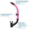 SCUBAPRO Escape Semi-Dry Snorkel, with Purge Valve and Splashguard Barrel-Top Design, Pink view 4