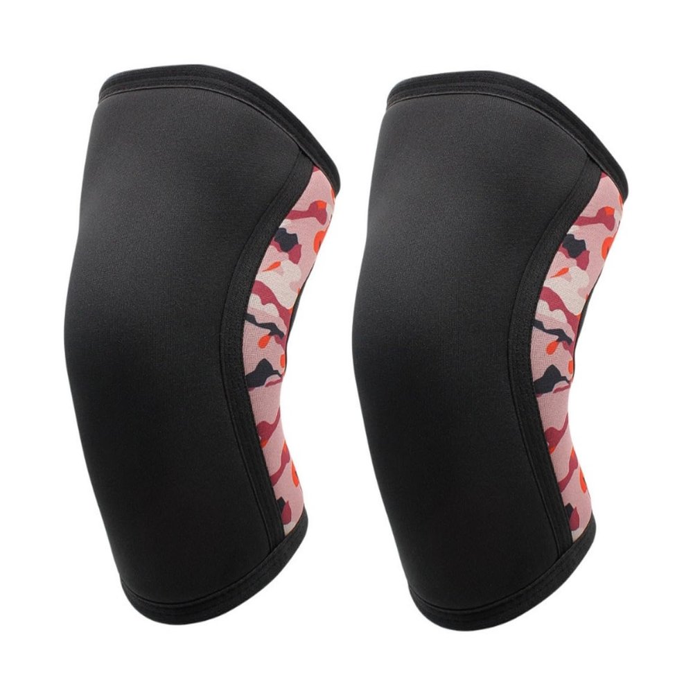 Mcolics Knee Sleeves for Men Women (1 Pair), 7mm Compression Knee Braces for Heavy-Lifting Weightlifting Squats Gym Fitness (Black/Pink,Medium)