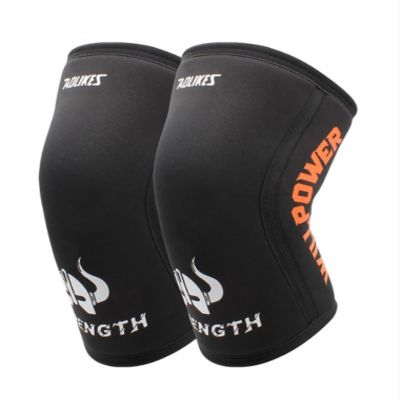 Mcolics Knee Sleeves for Men Women (1 Pair), 7mm Compression Knee Braces for Heavy-Lifting Weightlifting Squats Gym Fitness (Orange,Large)