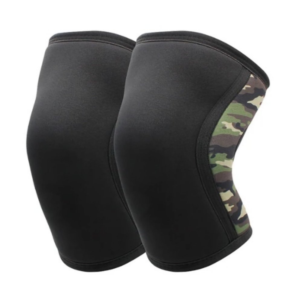 Mcolics Knee Sleeves for Men Women (1 Pair), 7mm Compression Knee Braces for Heavy-Lifting Weightlifting Squats Gym Fitness (Black/Green,X-Large)