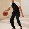 NineFit Basics Men's Tear Away Basketball Sweatpants High Split Snap Button Post Surgery Athletic Jogger Workout Pants with Pockets Black, 4X-Large view 3