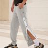 NineFit Basics Men's Tear Away Basketball Sweatpants High Split Snap Button Post Surgery Athletic Jogger Workout Pants with Pockets Gray, 4X-Large view 2