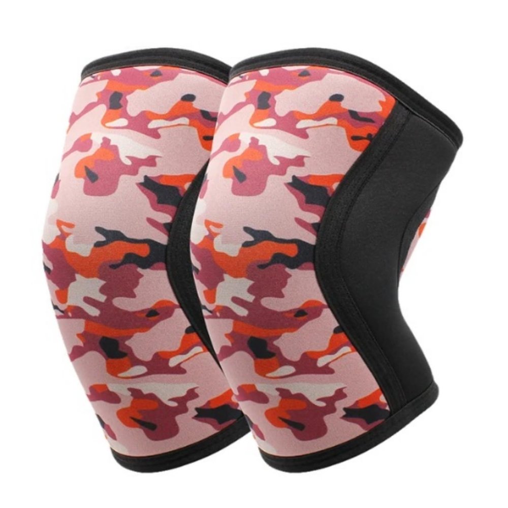 Mcolics Knee Sleeves for Men Women (1 Pair), 7mm Compression Knee Braces for Heavy-Lifting Weightlifting Squats Gym Fitness (Pink,Large)