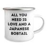 Japanese Bobtail Cat Camping Mug: All You Need Is Love And A Bobtail - Funny Gifts for Father's Day from Kids | Stainless Steel Enamel Mug, 12 oz view 2