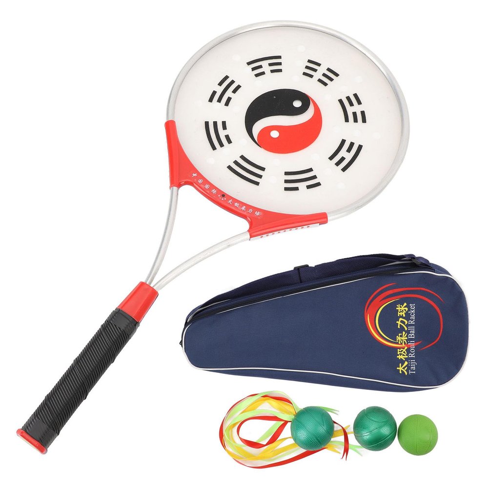 Tai Chi Racket Set for Elderly with Ribbon Ball, Stress Relief Physical Training Easy to Carry and Operate for Exercise