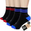 Forever Bambe Mini Crew Socks for Women Soft Terrycloth Cushioned Bottom Striped Retro Athletic Quarter Calf Gym Socks (4-Pack) view 1