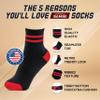 Forever Bambe Mini Crew Socks for Women Soft Terrycloth Cushioned Bottom Striped Retro Athletic Quarter Calf Gym Socks (4-Pack) view 3