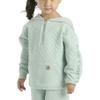 Carhartt Baby Girls' Long-Sleeve Half-Zip Hooded Sweatshirt, Surf Spray Green, 4T view 1