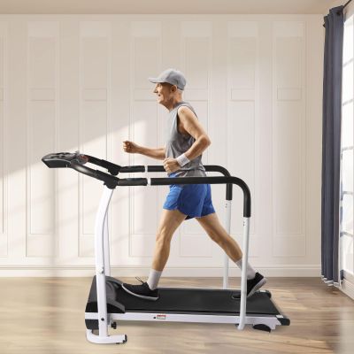 Elderly Treadmills, Home Rehabilitation Training Walking Machines,Low-Speed Silent Long-Handrail Treadmills,Indoor Fitness Equipment