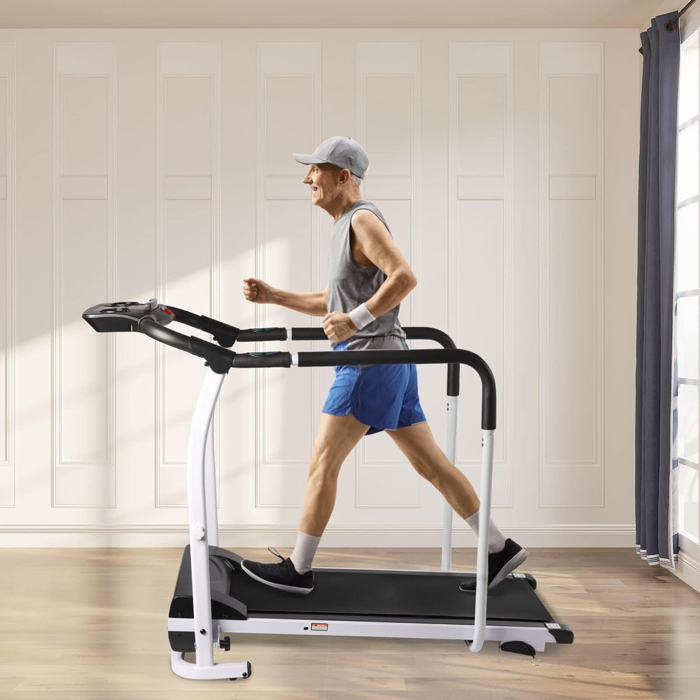 Elderly Treadmills, Home Rehabilitation Training Walking Machines,Low-Speed Silent Long-Handrail Treadmills,Indoor Fitness Equipment