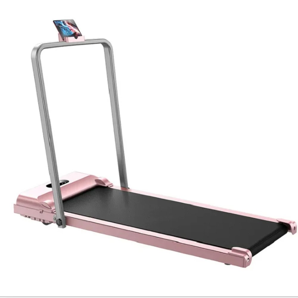 2 in 1 Under Desk Electric Treadmill Motorized Exercise Machine with Remote Control and LED Display, Walking Jogging Machine for Home/Office Use,Pink