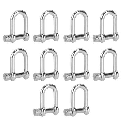 Lifting Ring,10Pcs Zinc Alloy U Shape Shackle, 3cm / 1.2in U Shape Shackle D Ring Lock Bow Shackle Wirerope Lifting Survival Rope Bracelets for