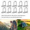 Lifting Ring,10Pcs Zinc Alloy U Shape Shackle, 3cm / 1.2in U Shape Shackle D Ring Lock Bow Shackle Wirerope Lifting Survival Rope Bracelets for view 2