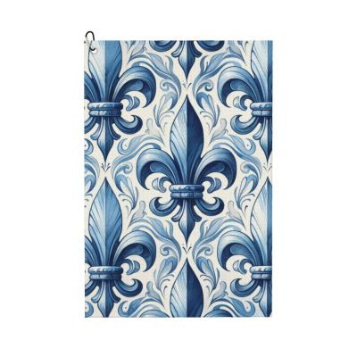 Augenstern 24x16in Golf Towel with Carabiner Clip Fleur-De-Lis-Watercolor Golf Cleaning Towel