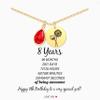 8 Year Old Birthday Gifts, Gifts for 8 Year Old 8th Birthday Gifts for Her July Birthstone Necklace Birth Flower Necklace for 8 Yr Old Gift Dainty Necklace for Her July Birth Flower Necklace Happy 8th Birthday Ruby water lily Jewelry view 1