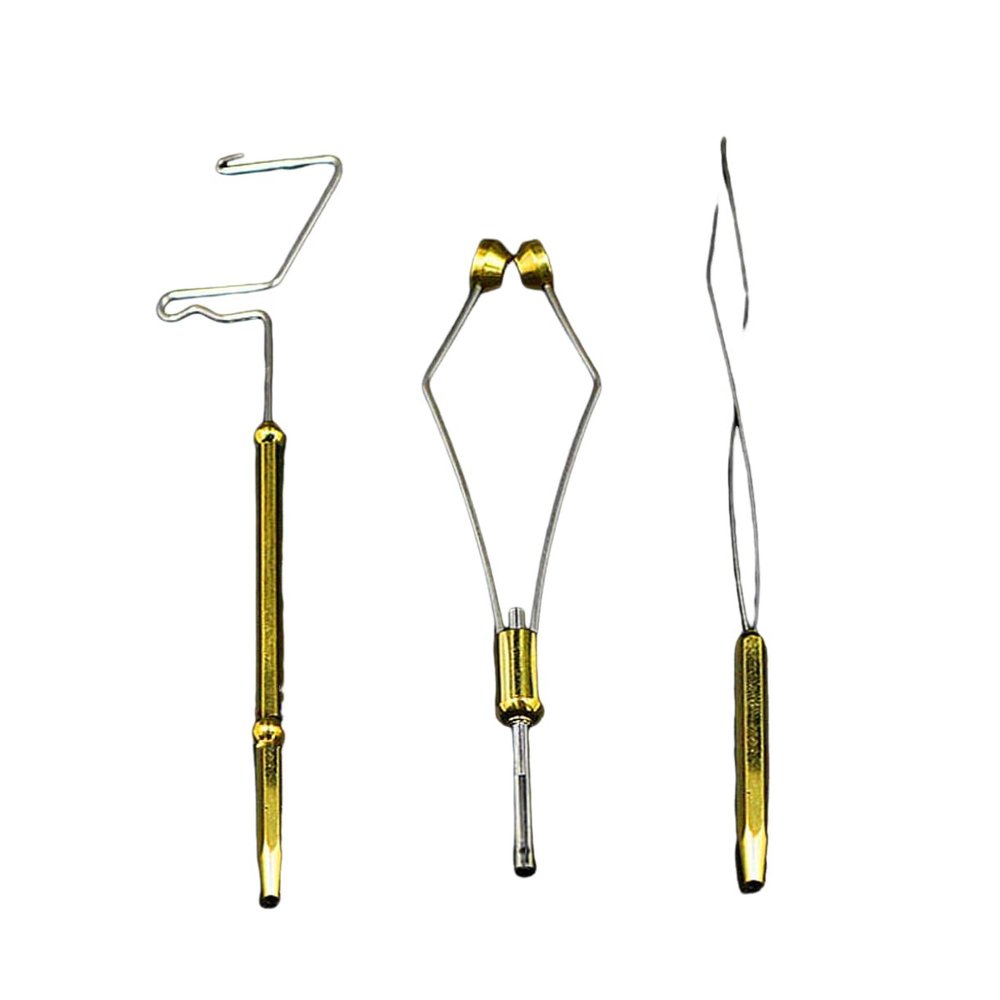 YJIUYUANQ Fly Tying Tools Combo Kit Whip Finisher Bobbin Holder Bodkin Bobbin Threader for Fishing Accessory,3 Style, As Show