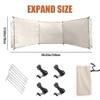 Peosaard Wind Screen 98x28in Foldable Wind Blocker 210D Silver Coating Camping Windbreaks with Grommet 3 Panel Wind Screen for Outdoor Beach Lawn, Wind Screen for Outdoor view 2
