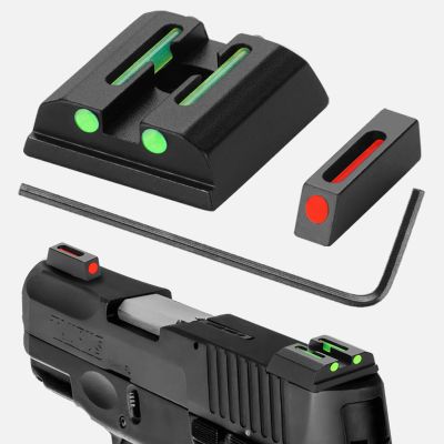 TRSAIM No-Tritium Fiber Optic Red/Green Sights for Pistol Taurus G2C, PT111, G3 w/o, TX22, G2, 709, G2S, PT140, 740, Taurus G2C Accessories Sights Set,NOT for G3C (Red+Green)