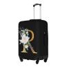 Thinsen Luggage Cover Elastic Washable Suitcase Protector for Traveling with Zipper Anti-Scratch, Letter Black Floral view 2