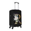 Thinsen Luggage Cover Elastic Washable Suitcase Protector for Traveling with Zipper Anti-Scratch, Letter Black Floral view 3