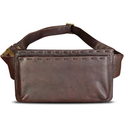 Genuine Leather Waist Bag Fanny Packs Hip Bag for Women and Men Real Leather Small Fanny Bag Sling Bag Crossbody Bags Chest Purses (Coffee)