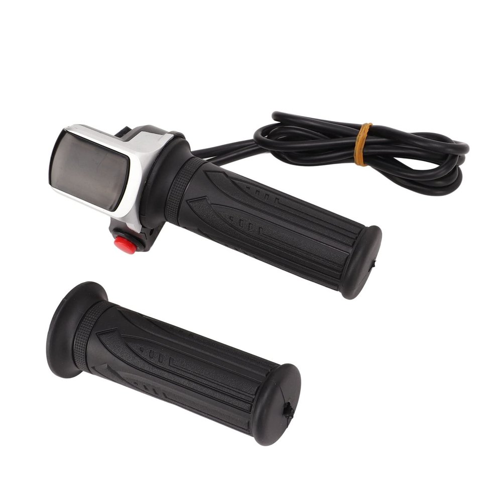 HERCHR Electric Bike Throttle Grip, 36V SM LCD Display Scooter Throttle Grip Waterproof Adjustable E-Bike Speed Governing Throttle Handle with 4.3ft Cable