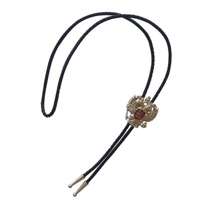 ARTICAL HEART Gold Plated Russia Double Head Eagle Bolo Tie