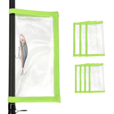 PATIKIL Fishing Lure Wrap 2 Size, 8 Pack Durable Clear PVC Lure Covers Fishing Hook Covers Bait Storage Easily See Lures Keep Fishing Safe, Green