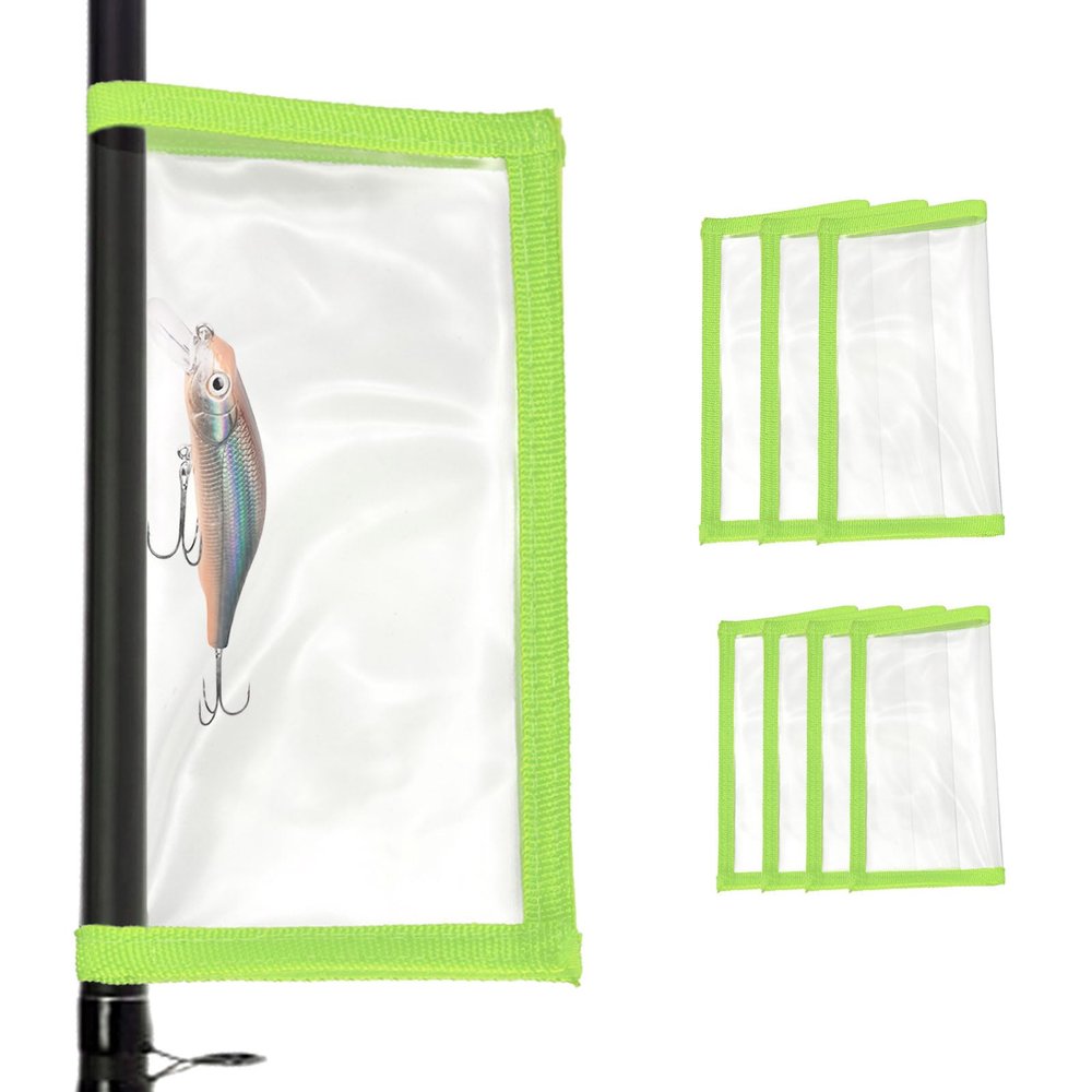 PATIKIL Fishing Lure Wrap 2 Size, 8 Pack Durable Clear PVC Lure Covers Fishing Hook Covers Bait Storage Easily See Lures Keep Fishing Safe, Green